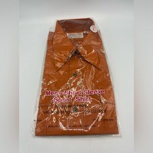 Vintage Men's Orange Short Sleeve Sport Shirt